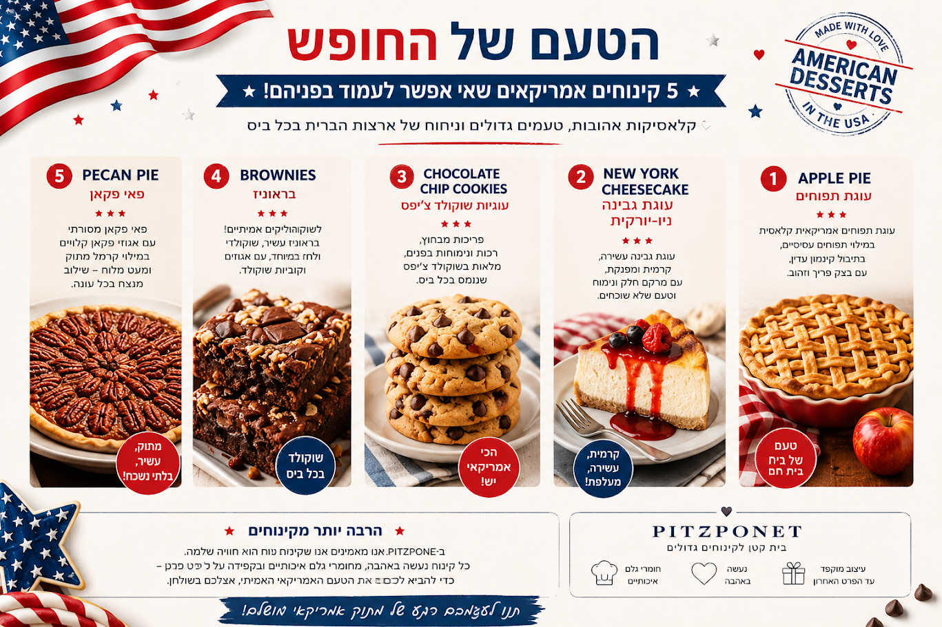 5 הקינוחים שהפכו לסמלים של אמריקה