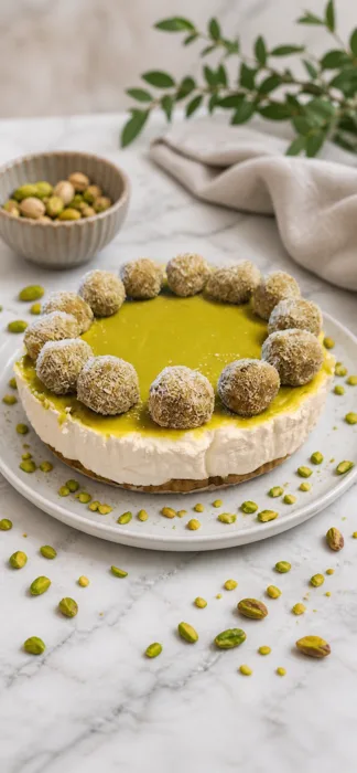 עוגת מסקרפונה פנינת פיסטוק לבן